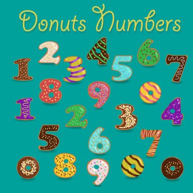 Renkli donut numaraları