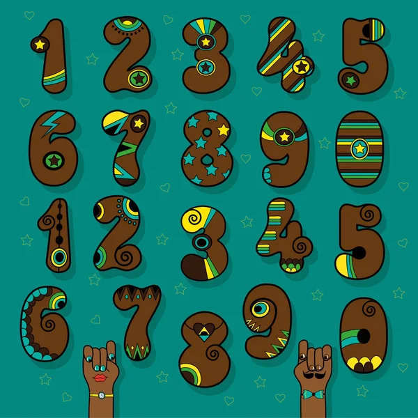 Parlak dekor ile kahverengi numaraları — Stok fotoğraf
