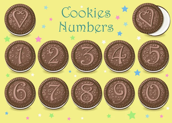 Galletas de chocolate Números — Foto de Stock