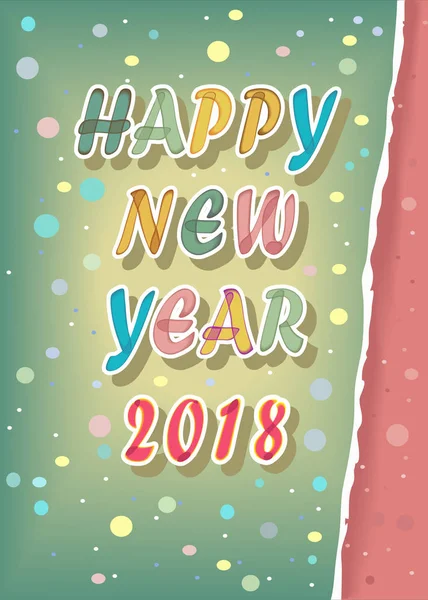 Feliz Año Nuevo 2018. Tarjeta acuarela — Foto de Stock