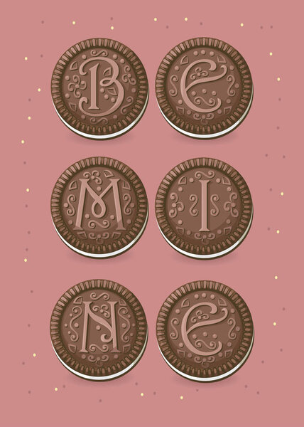 Будь моей. Шоколадное печенье с изящным декором
