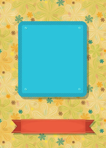 Cartão de saudação floral com banners para texto personalizado — Fotografia de Stock