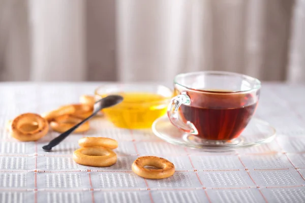 Herbal tea and white honey — Stock Photo, Image