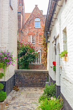 Dar Ortaçağ sokak Bruges, Belçika