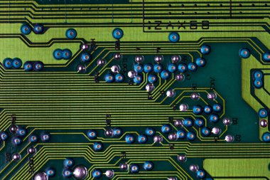 Yeşil baskılı devre kartı - Pcb makro resmi