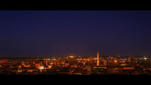 Bologna Skyline Skymningen Timelapse Bologna Emilia Romagna Italien — Stockvideo