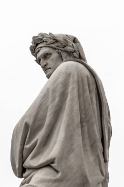 Dante Alighieri Piazza S. Croce 'deki anıt, Floransa, Toskana, İtalya