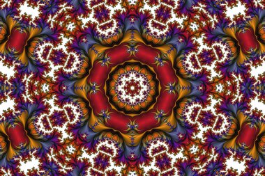 creative fractal abstract background consisting of a beautiful futuristic figure and a circular floral ornament