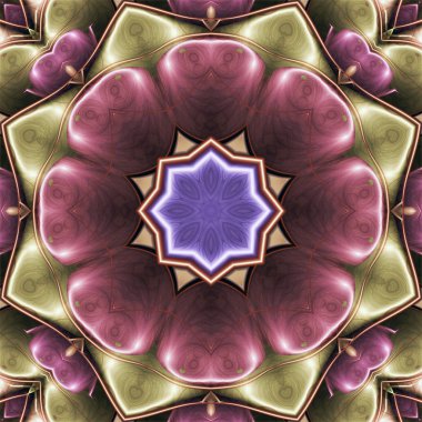 Altın telle çerçevelenmiş taş bir dokuda klasik tarzda soyut yaratıcı çiçek