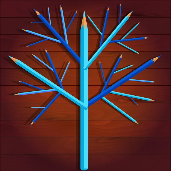 Lápices de madera azul — Vector de stock