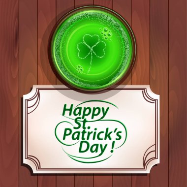 Bardak bira ve kart, St Patrick's day