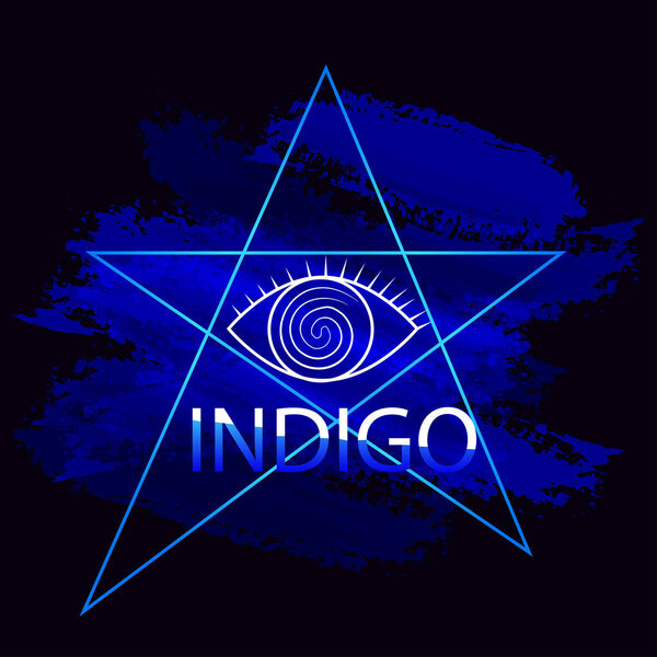 Magic symbol indigo blue bright colorful spots