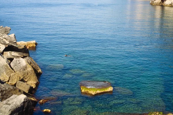 Χαλαρώστε δίπλα στη θάλασσα σε μια ηλιόλουστη μέρα Εικόνα Αρχείου