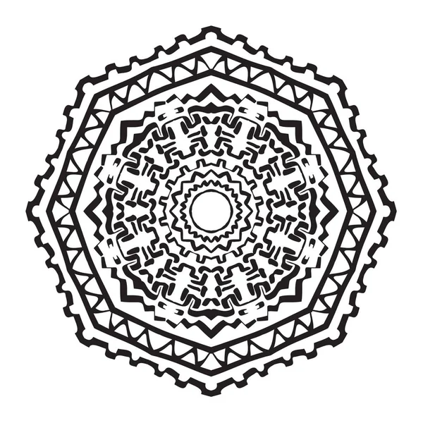 Mandala Pour Livre Coloriage Modèle Mandala Symétrique Circulaire Sur Fond — Image vectorielle