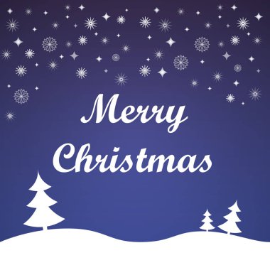 Kar taneleri metin ve kış köknar ağaçları ile neşeli Noel vektör. Tatil kış manzarası. Yeni 2017 yılı afiş, poster. Neşeli Noel yazı tipografi. Yeni yıl tebrik kartı, davet.