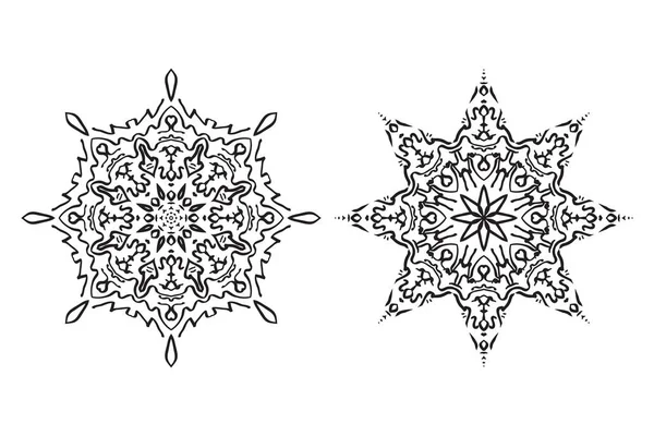 Vektoros illusztráció minta egy mandala. Geometriai kör elem szimmetrikus kör kézzel rajzolt dísz. Design elem születésnapi és más holiday, kaleidoszkóp, medál, jóga, indiai, Arab, kifestőkönyv — Stock Vector