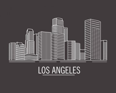 Satırları los angeles ile çizilmiş şehir manzarası