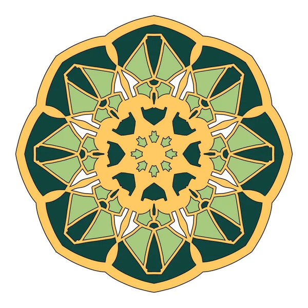 Mandala vektor dísz. Körkörös szimmetrikus mandala design elem születésnapi és más ünnep, kaleidoszkóp, jóga, medál, Indiából, Arab — Stock Vector