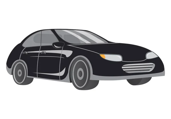 Hand das gezeichnete Auto die Limousine von schwarzer Farbe einen Vektor — Stockvektor