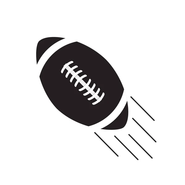 Ball zum Spielen von Rugby und American Football im flachen Stil als Vektor — Stockvektor