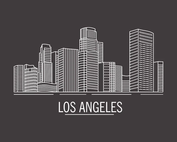 Satırları los angeles ile çizilmiş şehir manzarası