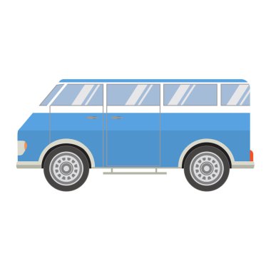  Turist karavanı görüntülü bir daire. Seyahat için bir karavan. Klasik otobüs. Seyahat web sitesinin tasarımı, malların dağıtımı, bir bilgi grafikleri ögesi için bir unsur. 