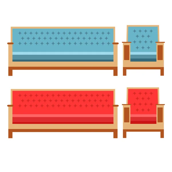 Set Design Furniture State Muddy Room Sofa Chair Back Icon — Stock Vector