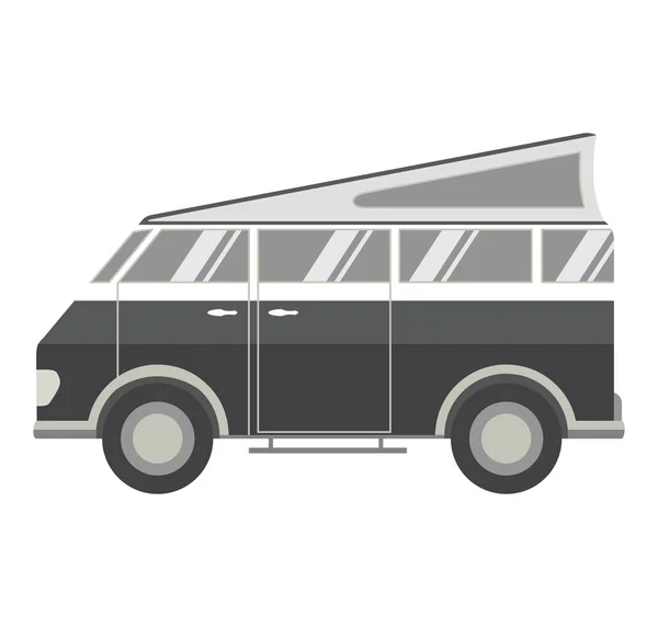 Retro Van Vintage Para Uma Viagem Carro Uma Viagem Verão — Vetor de Stock