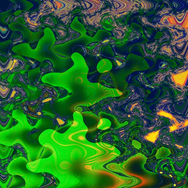 混沌的波浪和五彩的斑点的抽象背景 — 图库照片