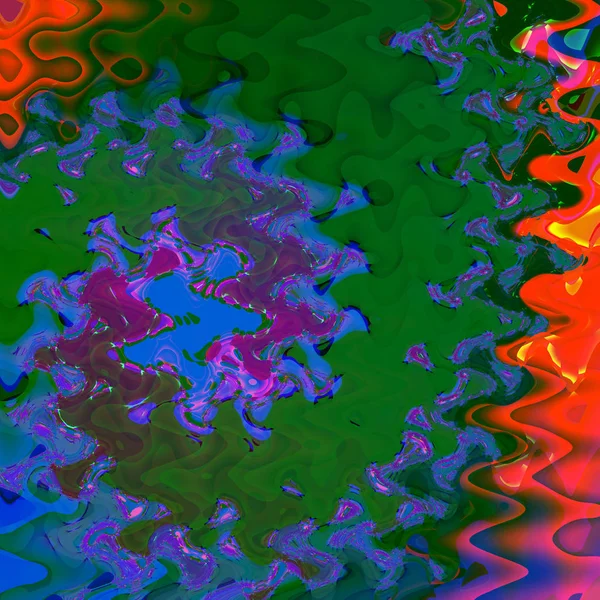 混沌的波浪和五彩的斑点的抽象背景 — 图库照片