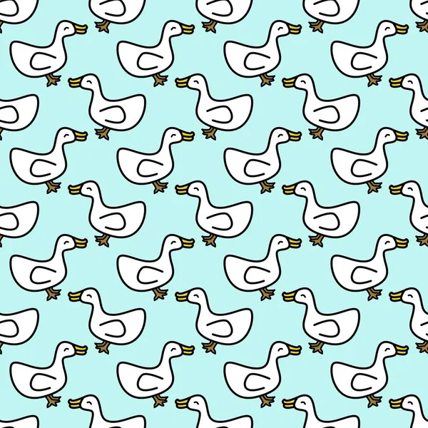 white duck cartoon seamless pattern background