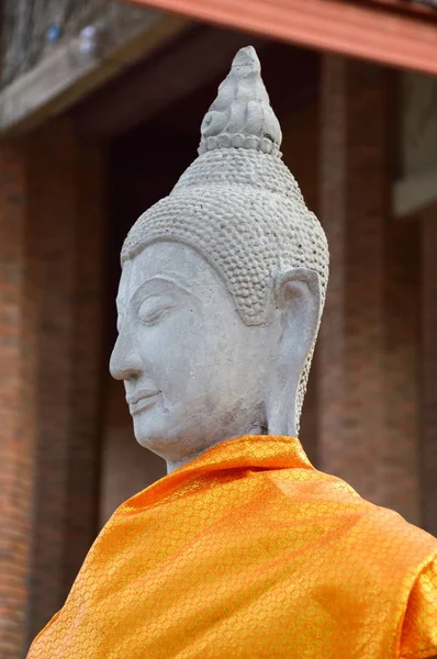 Régi buddha szobor Ayutthaya állami templom — Stock Fotó