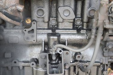 siyah ve beyaz yakın çekim eski motor ekipmanları