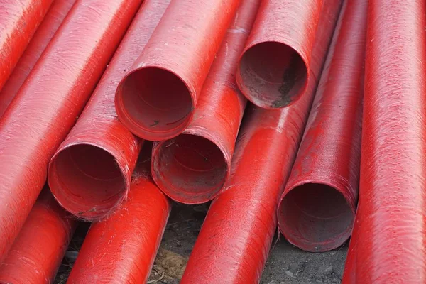 red pipe on the ground