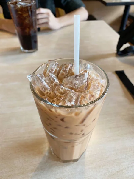 Close Thai Ice Tea Table — Stock Photo, Image