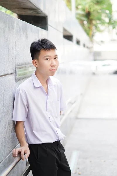 Zblízka Thajský Student Uniformě — Stock fotografie