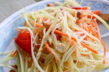 Baharatlı Papaya salatası Tayland sağlıklı gıda