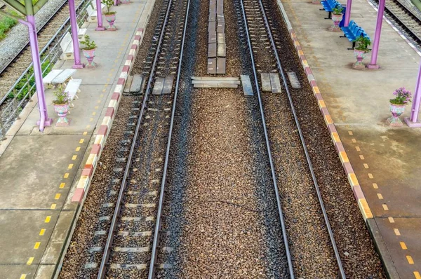 Fechar Ferrovia País Tailândia — Fotografia de Stock