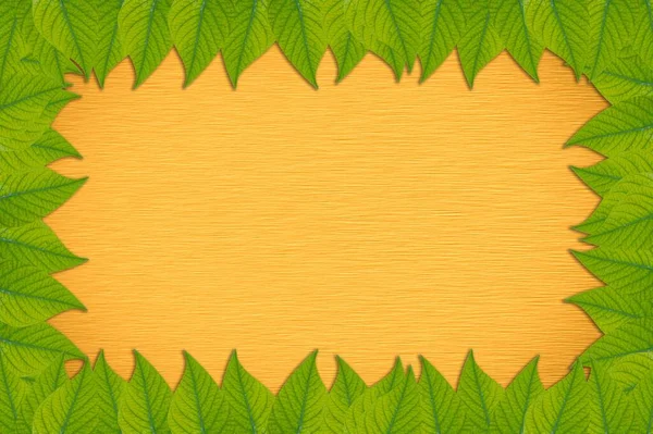 Grunge Kahverengi Illüstrasyon Arka Planında Resim Yeşil Yaprak — Stok fotoğraf