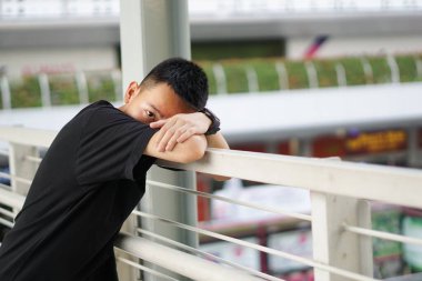 Bangkok Tayland 'daki genç adamı kapatın.