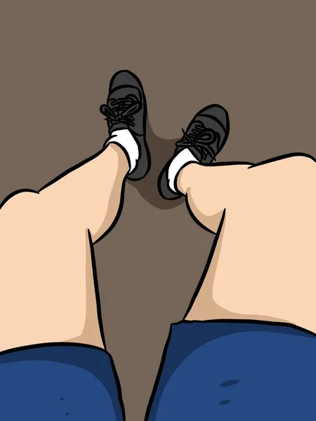 Cartoon Leg Man Brown Color Background — Stock Photo, Image