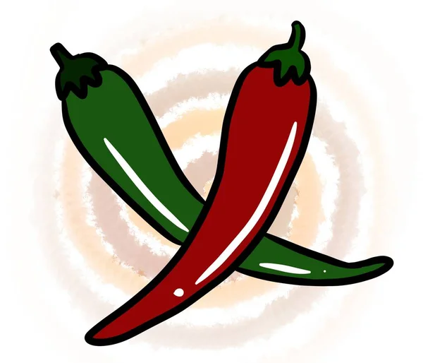 Art Red Green Chili — Stock Photo, Image