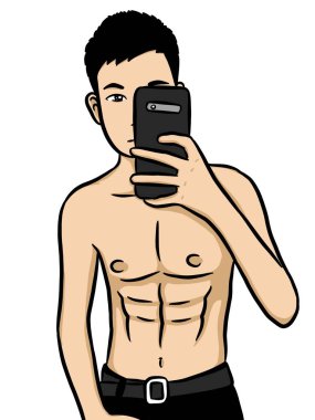 Beyaz arka planda çizgi film karakteri