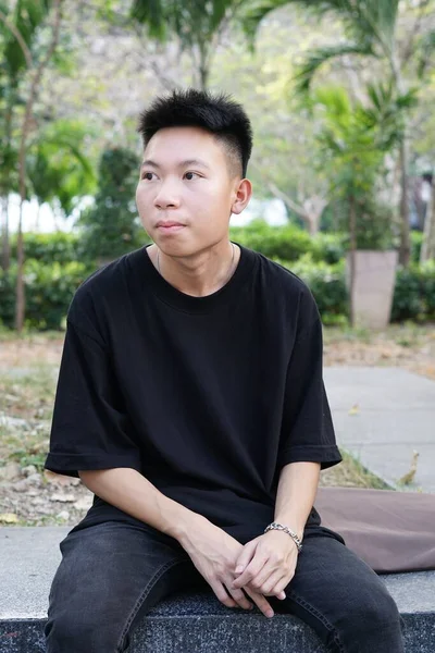 Nahaufnahme Eines Jungen Mannes Bangkok Thailand — Stockfoto