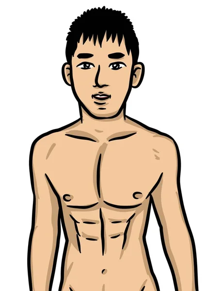 Karikatura Sexy Muž Bílém Pozadí — Stock fotografie