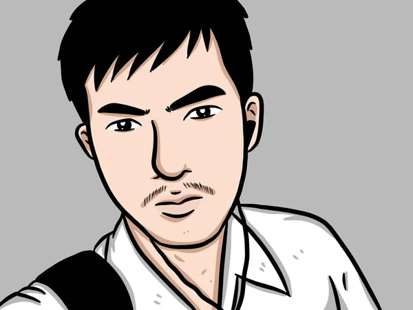 Cartoon cute man on white background