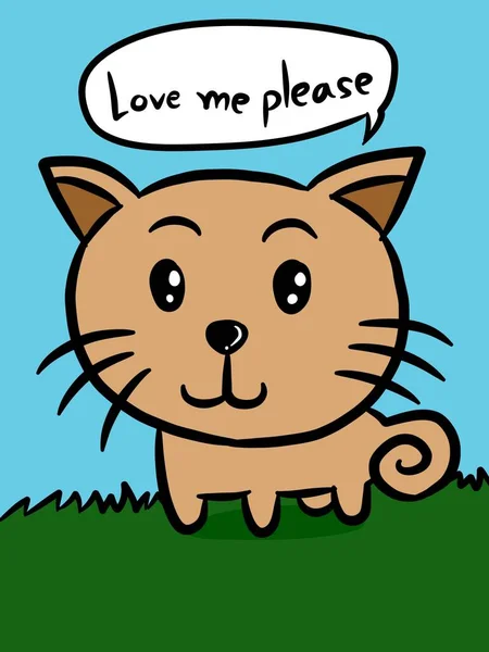 Cartoon Cute Cat Color Background — Stock Photo, Image
