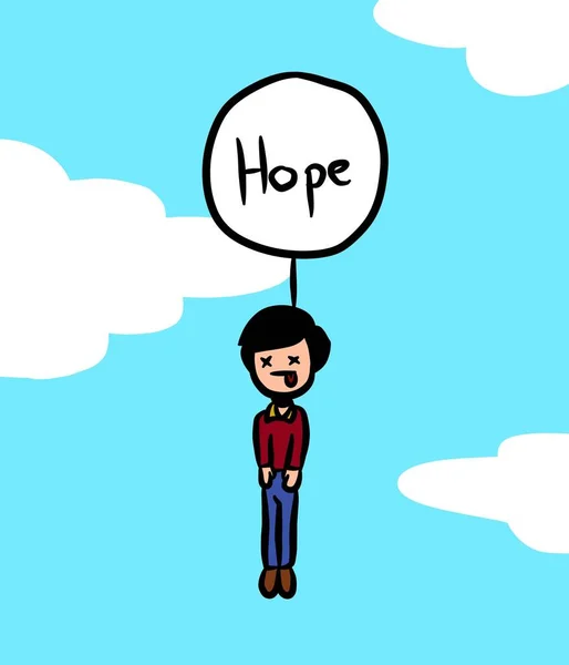 Desenho Animado Conceito Homem Morrer Esperança — Fotografia de Stock