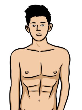 beyaz arkaplanda seksi bir adam