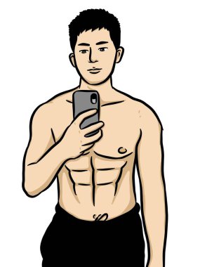 Beyaz arka planda çizgi film karakteri